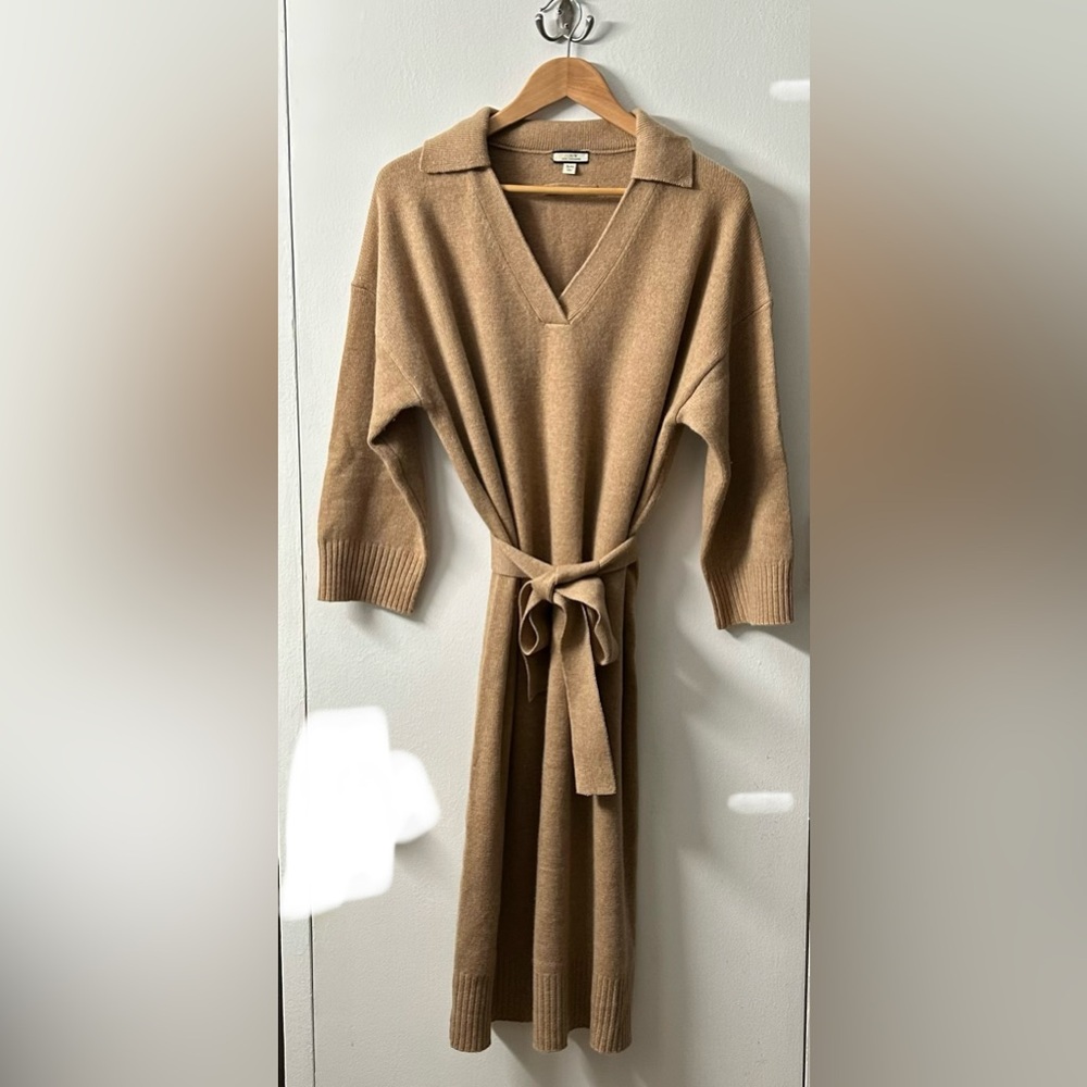 J. Crew Tan cashmere sweater dress